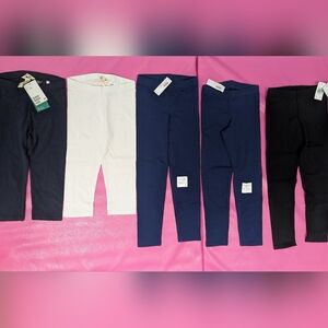 2/$35 Lot: H&M Kids Leggings in White and Navy 5-pack + Navy Dress